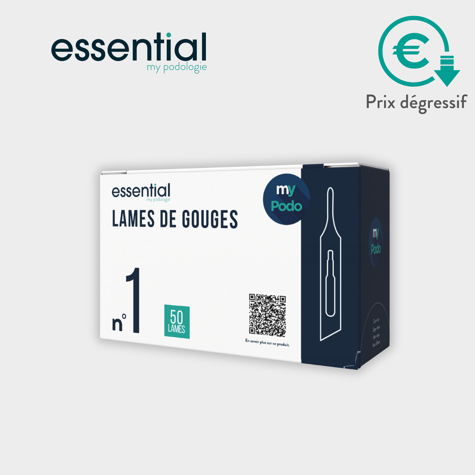 50 hojas de gubia estériles - Essential by My Podologie