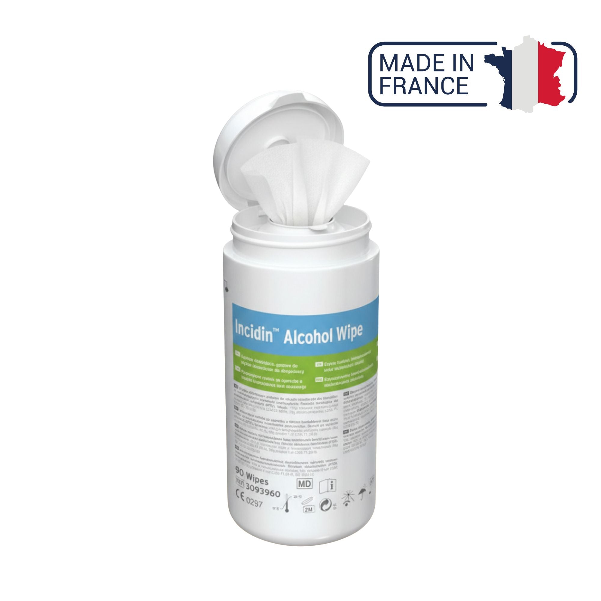 90 Lingettes Désinfectantes Incidin Alcohol Wipes - Boîte ou recharge - Ecolab by Anios Anios 