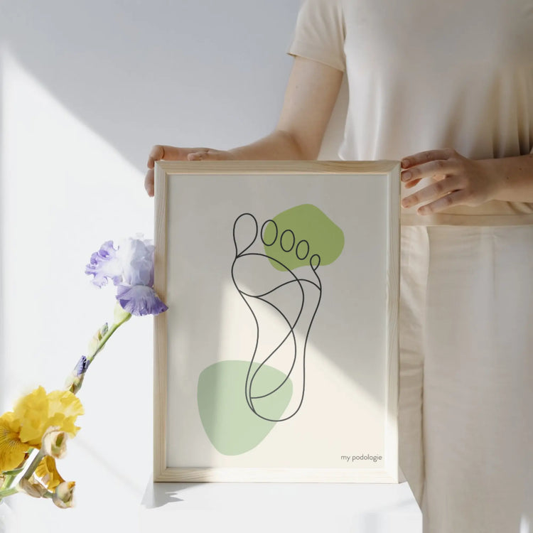 Affiche décorative - Empreinte artistique du pied My Podologie  30 x 40 cm