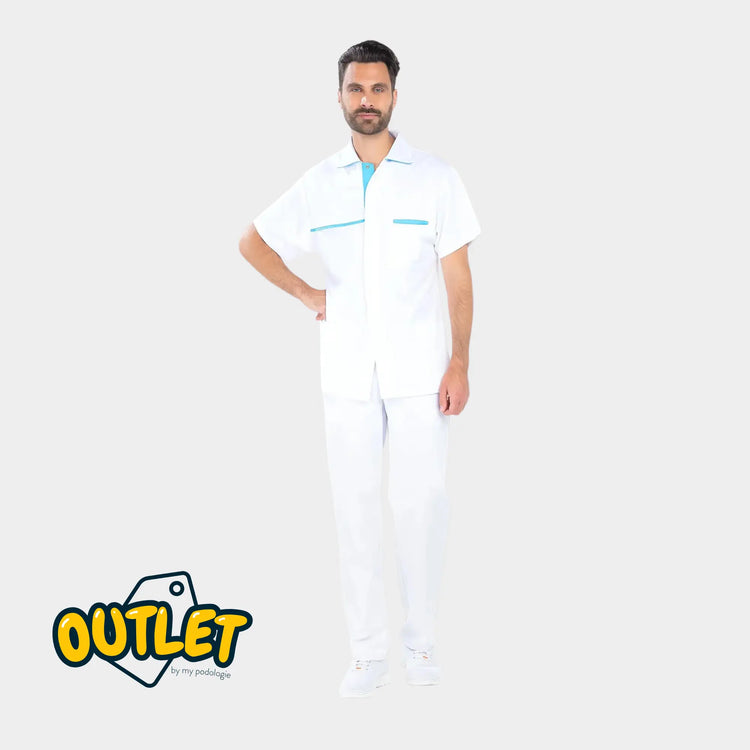 Blouse homme - Taille L - My Blouse // Fin de série My Podologie  Cyrille - blanc/atoll