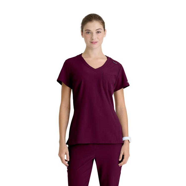 Dignity - Tunique Col V - Femme - Skechers SKECHERS  Bordeaux / XL