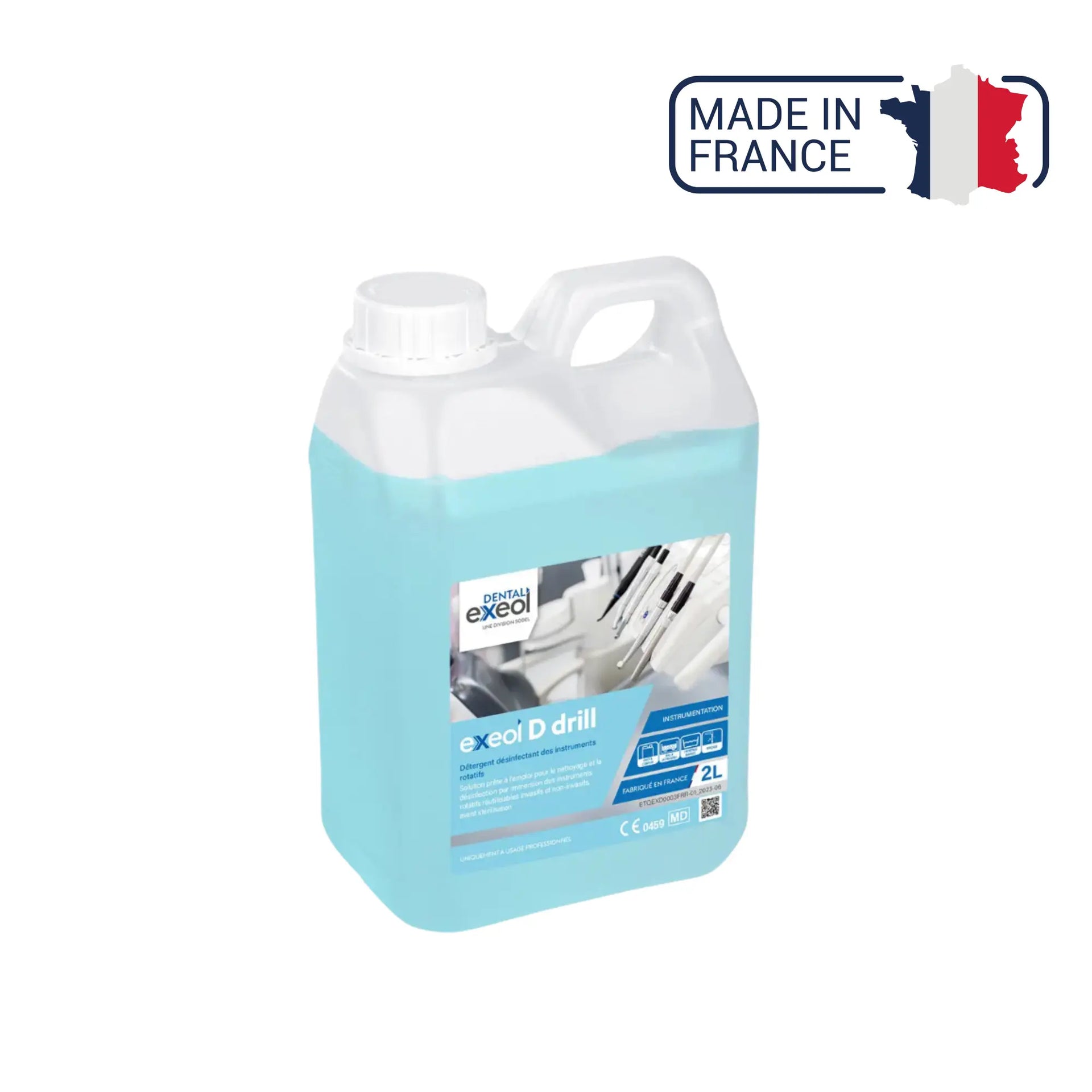 Exeol D drill - Disinfectant detergent for rotary instruments - 2L and 5L - Sodel Exeol 