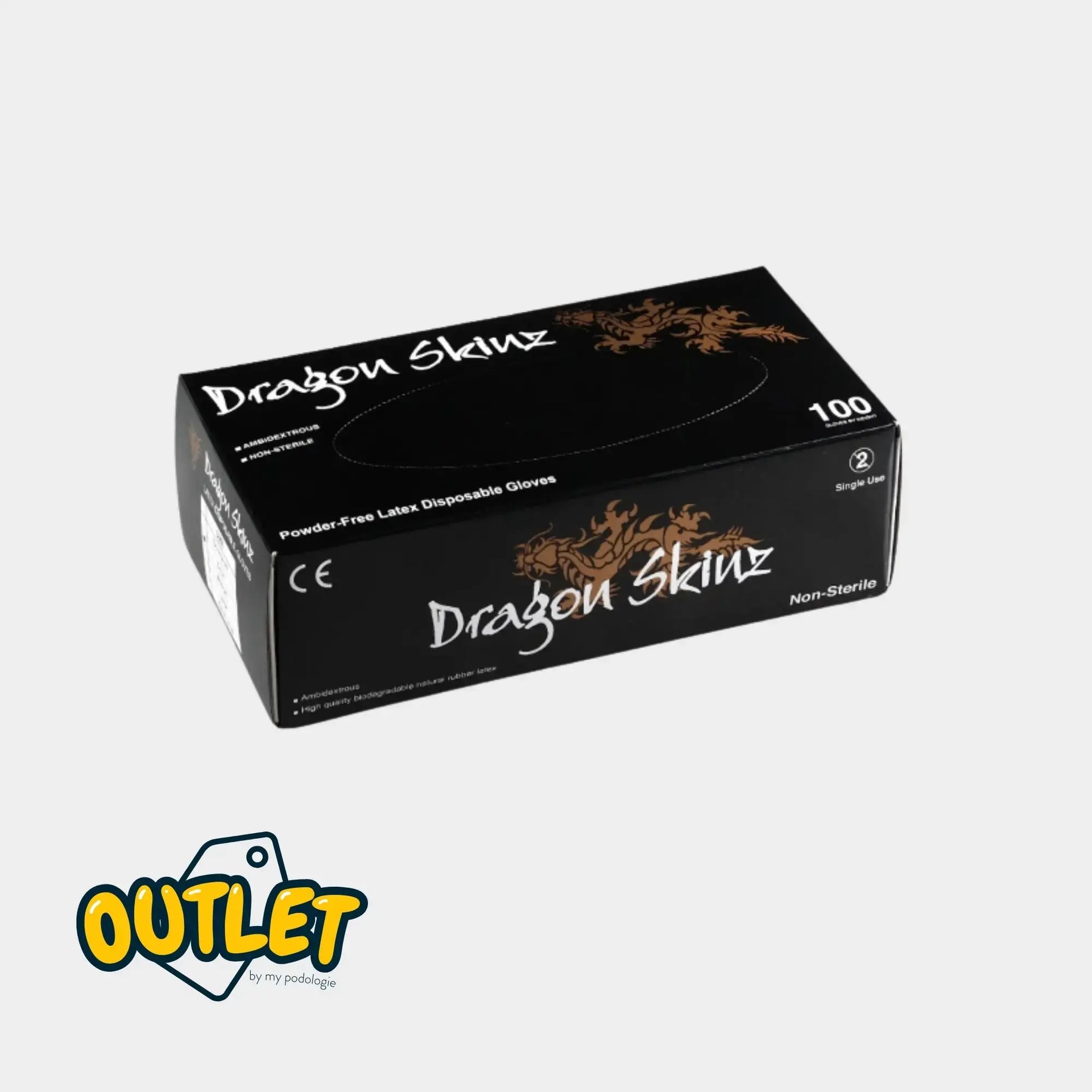 Examination gloves - Black Latex - Powder-free - Box of 100 - My Podologie // Expired date MP 