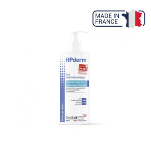 HPderm - Gel hydroalcoolique - Désinfection par friction - plusieurs contenances Laboratoire Sorifa  Flacon pompe 500 ml