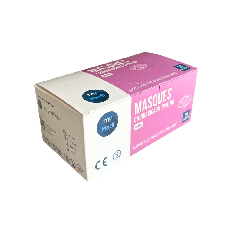 Masque chirurgical - 3 plis de type IIR - Norme EN14683 - Certification CE - Boîte de 50 masques - 3 coloris - My Médical My Medical 