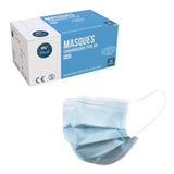 Masque chirurgical bleu - 3 plis de type IIR - Norme EN14683 - Certification CE - Boîte de 50 masques - My Médical