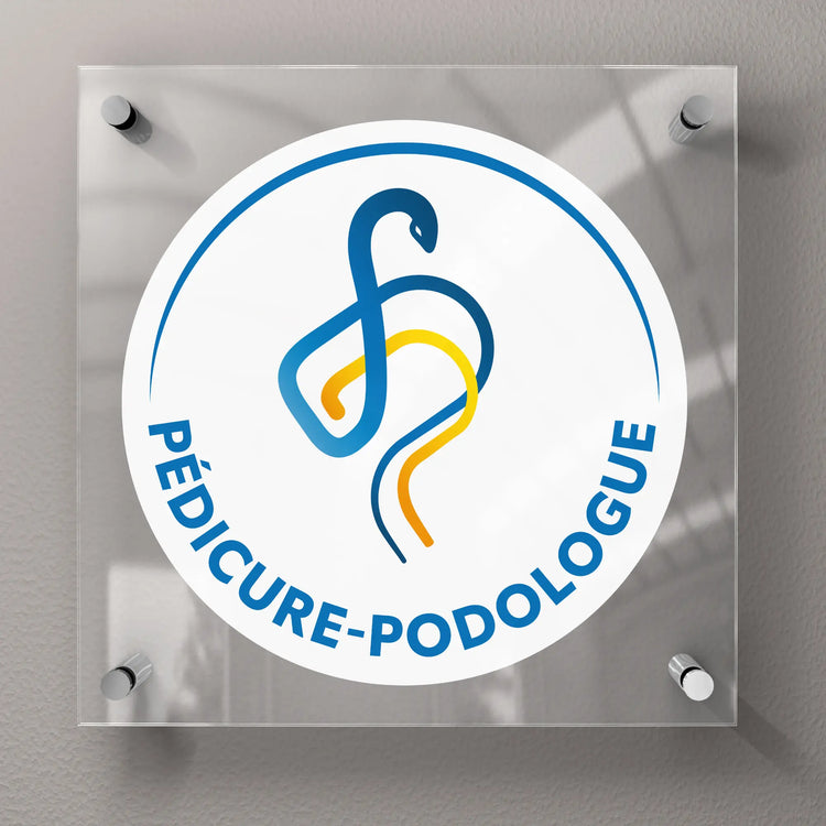 Plaque pédicure-podologue avec logo officiel - Plexiglas 45x45 cm My Podologie 