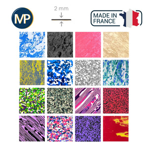 Recouvrement PE EVA - Shore 30 - 2mm - 1035 x 1030 mm - 15 coloris MP 