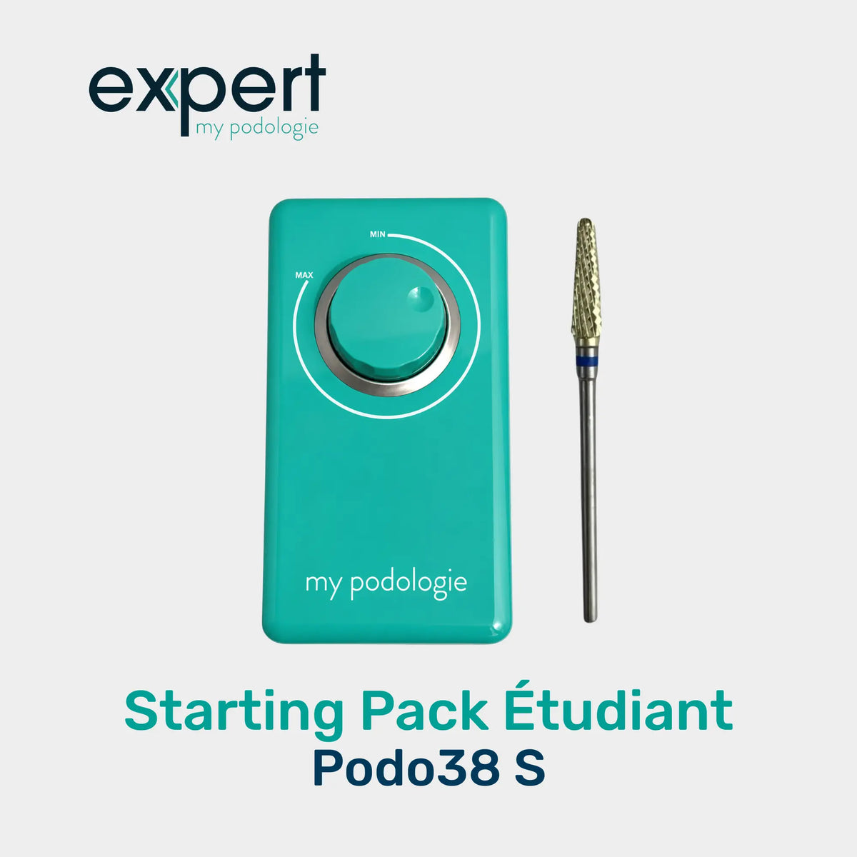 Starting pack étudiant "soins à domiciles" - 1 micromoteur Podo38S vert menthe + 1 fraise à ongle carbure de tungstène Expert 